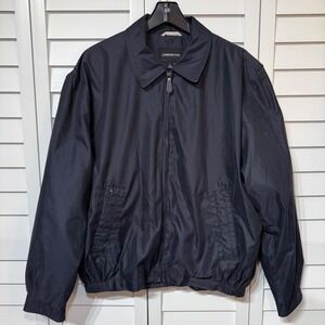 London Fog Navy Zip-Up Jacket | Men's Large | Lightweight Lined Coat